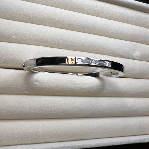 Danori CZ Channel Set, Silver Plated, Hinged Bracelet - NWOT - Picture 6 of 11